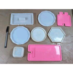 Lot of 8 Silicone Shape Molds/Moulds for Resin or Craft